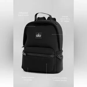 ALO Yoga NWT Stow Backpack In Black & Silver Detachable Pouch Water Resistant ALO Yoga | Bags | Alo Yoga Nwt Stow Backpack In Black Silver  main image 4